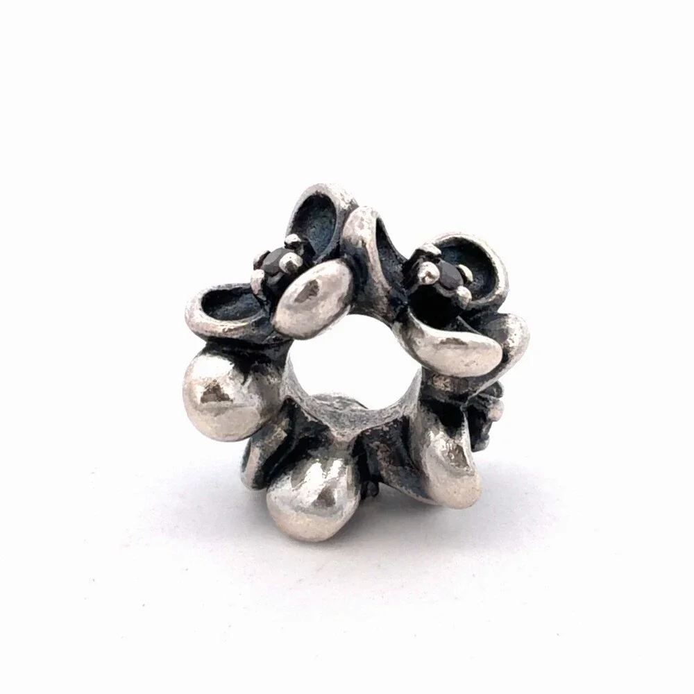 Authentic PANDORA 925 Sterling Silver Pink Cubic Zirconia Slide Bracelet Charm
